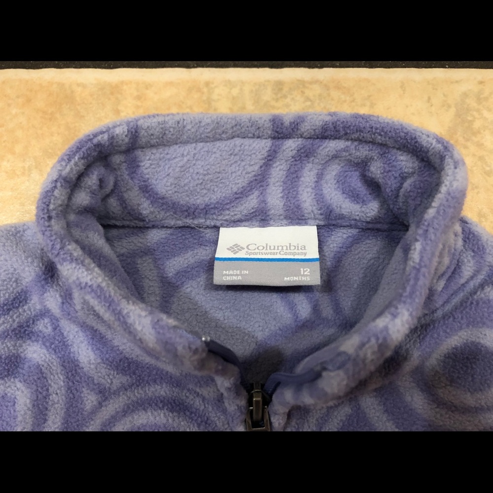 Columbia 12 months fleece jacket Lavender swirls